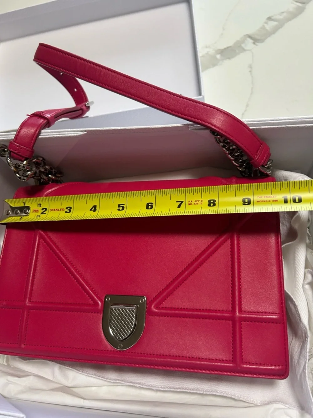 Dior Diorama Magenta Pink with Silver Chain Strap - Picture 11 of 14